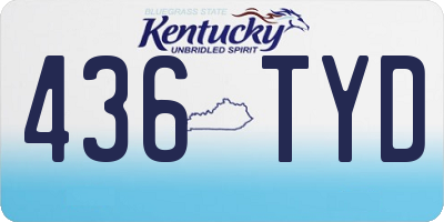 KY license plate 436TYD