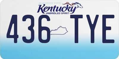 KY license plate 436TYE