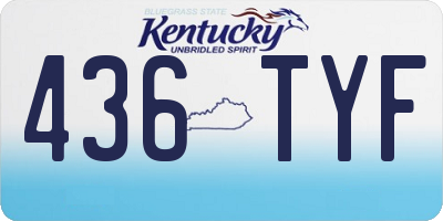 KY license plate 436TYF