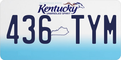 KY license plate 436TYM