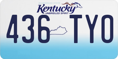 KY license plate 436TYO