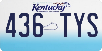 KY license plate 436TYS