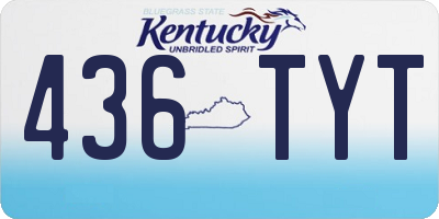 KY license plate 436TYT
