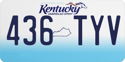 KY license plate 436TYV