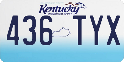 KY license plate 436TYX
