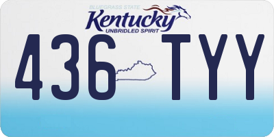 KY license plate 436TYY