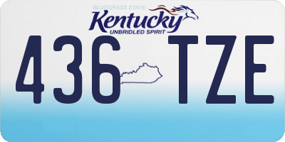 KY license plate 436TZE