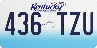 KY license plate 436TZU
