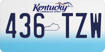 KY license plate 436TZW