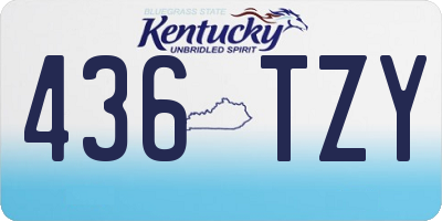KY license plate 436TZY