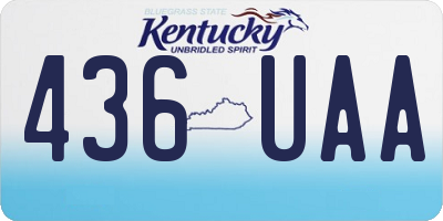 KY license plate 436UAA