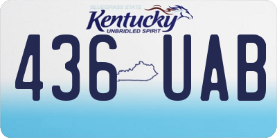 KY license plate 436UAB