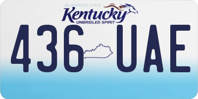KY license plate 436UAE