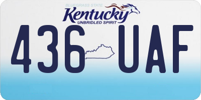 KY license plate 436UAF