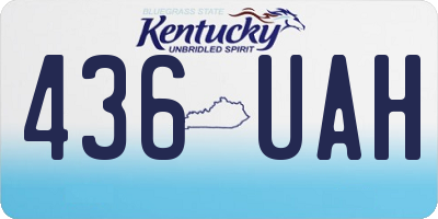KY license plate 436UAH