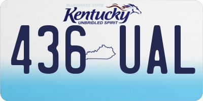 KY license plate 436UAL