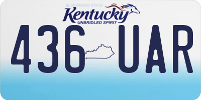 KY license plate 436UAR