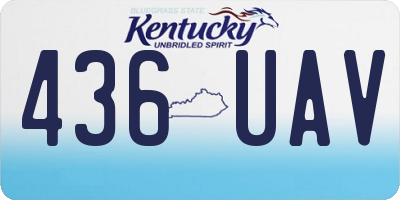 KY license plate 436UAV