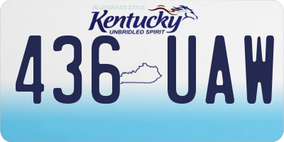 KY license plate 436UAW