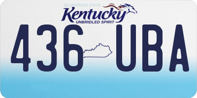 KY license plate 436UBA
