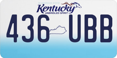 KY license plate 436UBB