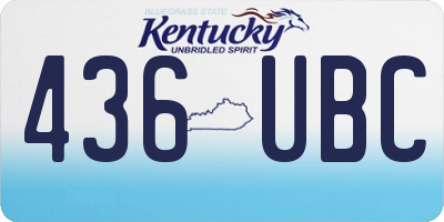 KY license plate 436UBC