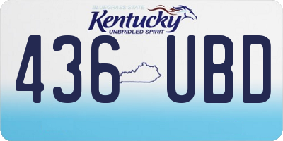 KY license plate 436UBD