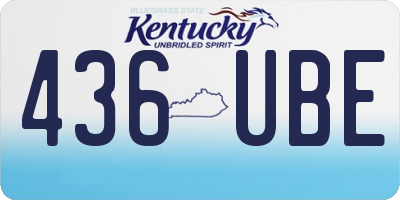 KY license plate 436UBE