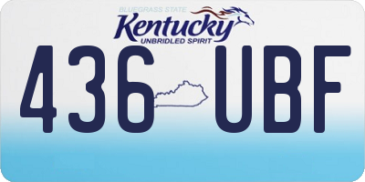 KY license plate 436UBF