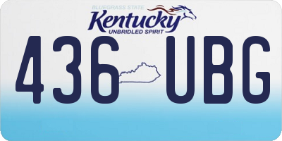 KY license plate 436UBG