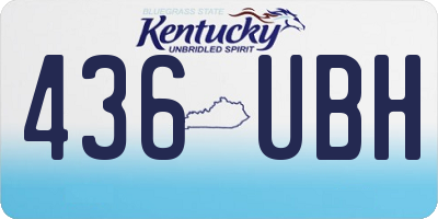 KY license plate 436UBH