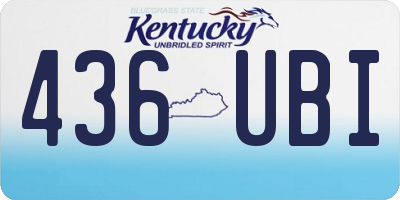 KY license plate 436UBI