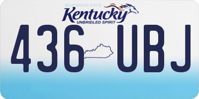 KY license plate 436UBJ