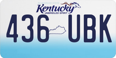 KY license plate 436UBK