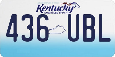 KY license plate 436UBL