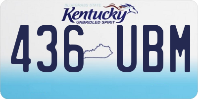 KY license plate 436UBM