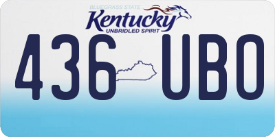 KY license plate 436UBO
