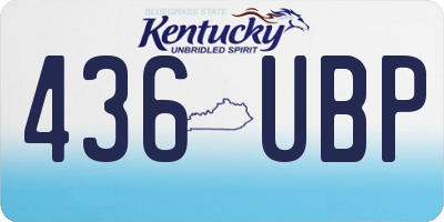 KY license plate 436UBP