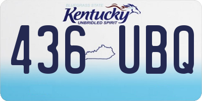 KY license plate 436UBQ