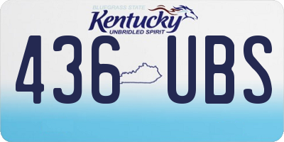KY license plate 436UBS