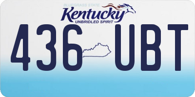 KY license plate 436UBT