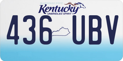 KY license plate 436UBV