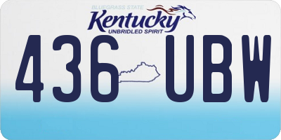 KY license plate 436UBW