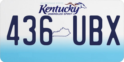 KY license plate 436UBX