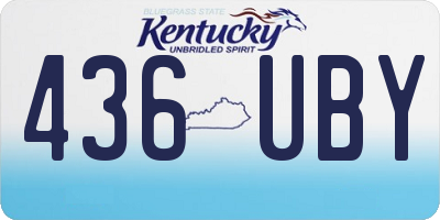 KY license plate 436UBY