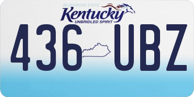 KY license plate 436UBZ