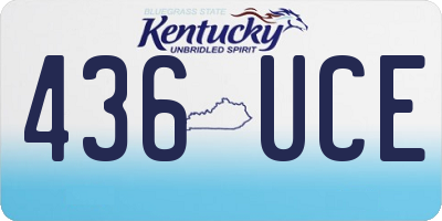 KY license plate 436UCE