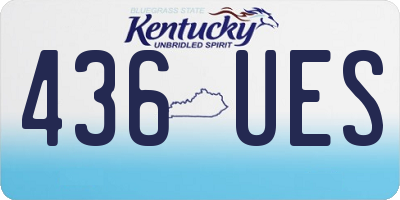 KY license plate 436UES