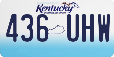 KY license plate 436UHW