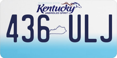 KY license plate 436ULJ